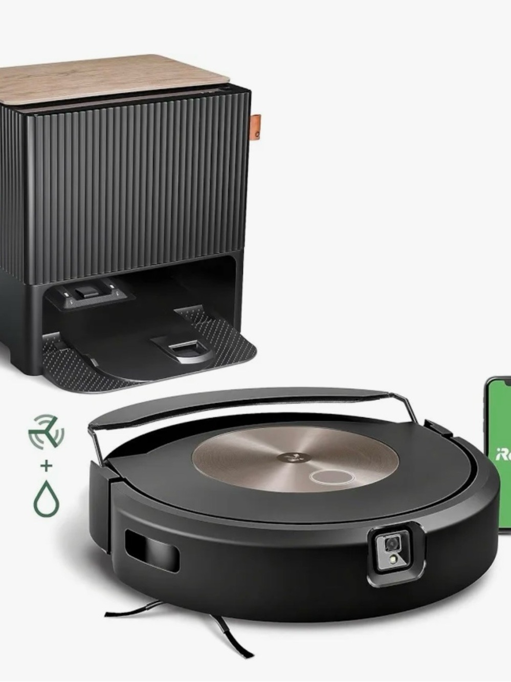 Robot Vacuum Cleaner with Self-Emptying Dock - Black